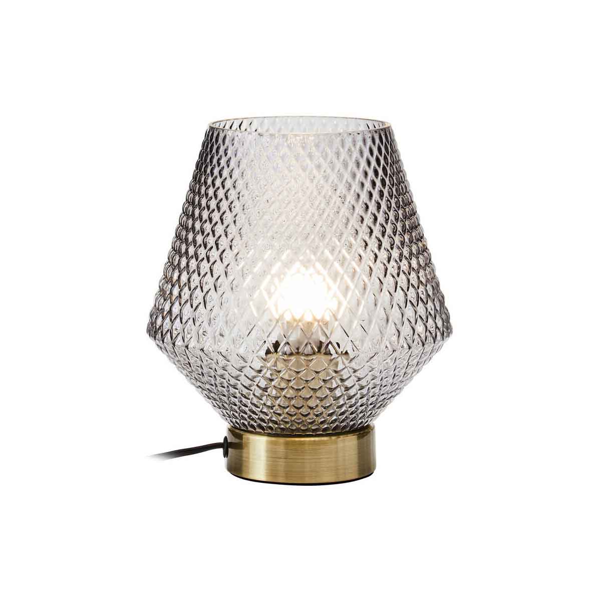 Noble Grey Smoked Glass Table Lamp