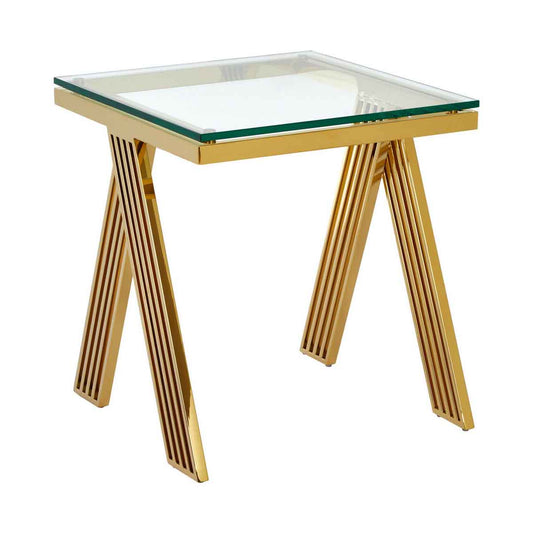 Piermount Gold Finish Side Table