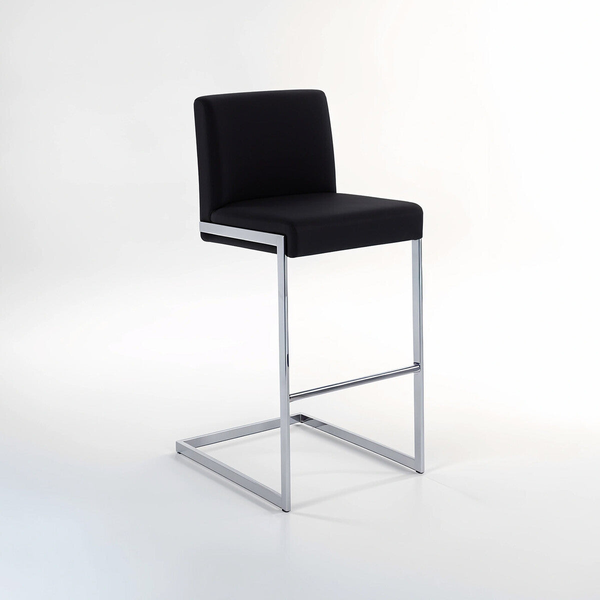 Tamzin Black Velvet Bar Chair With Low Back