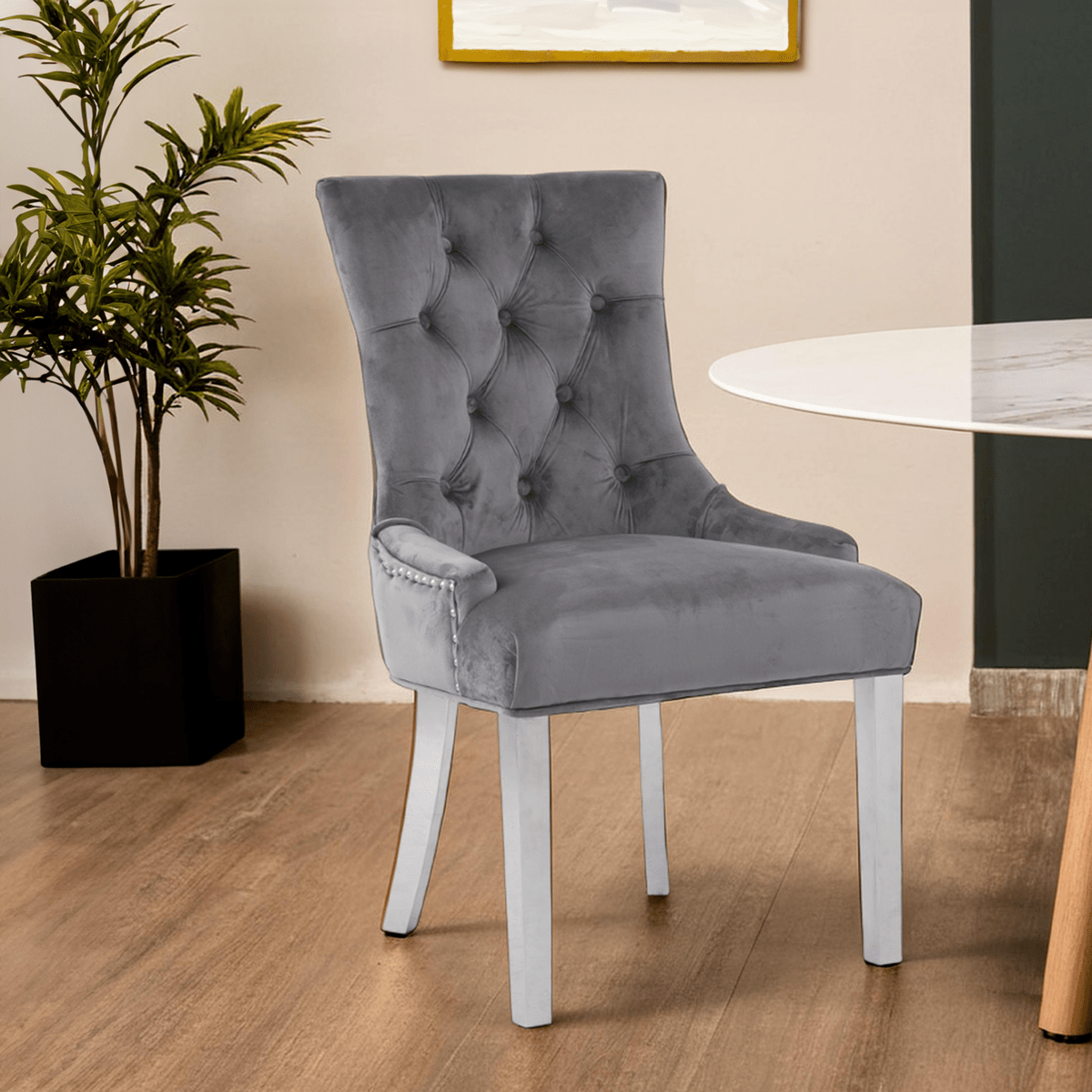 Richmond Grey Velvet Dining Chair