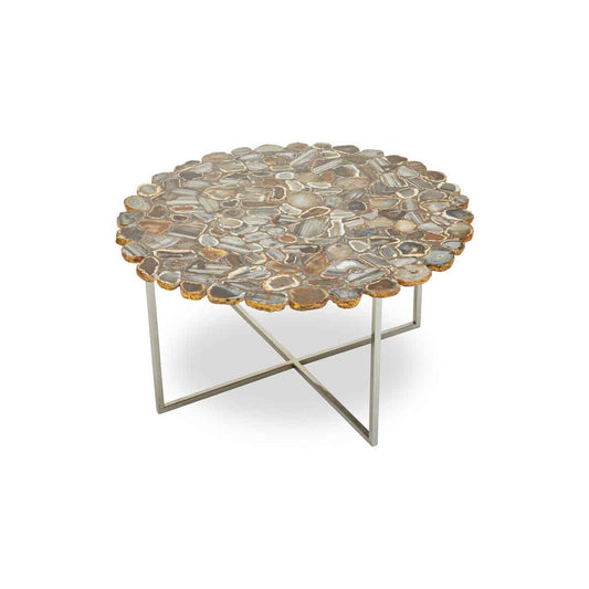 Rabia Agate Coffee Table With Cross Base