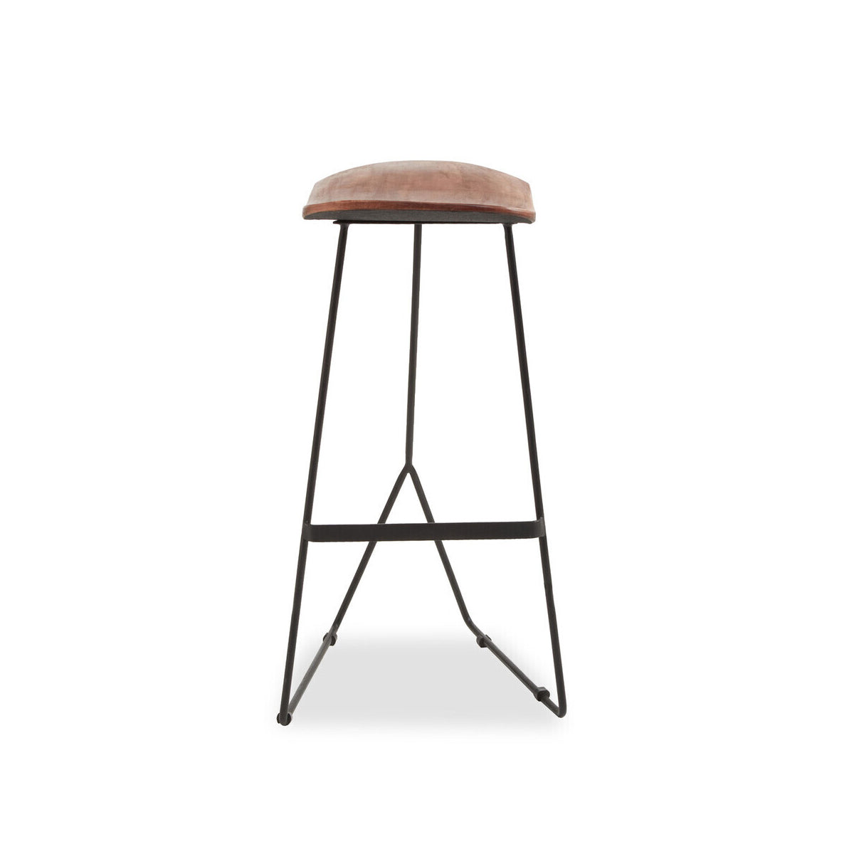 Nandri Distressed Brown Leather Bar Stool