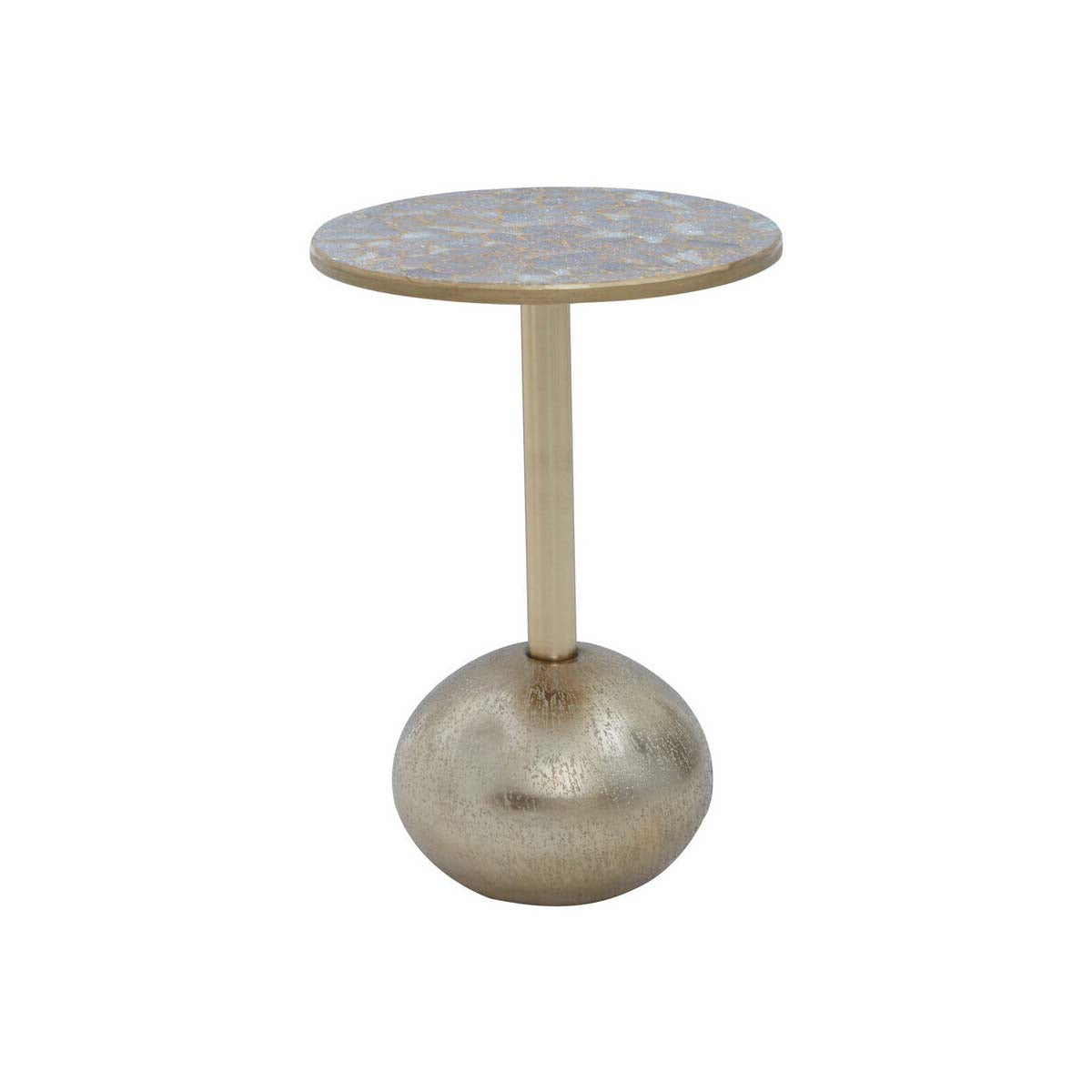 Inventivo Mosaic Top Gold Finish Side Table