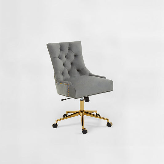 Anita Grey Velvet and Gold Base Home Office Chair