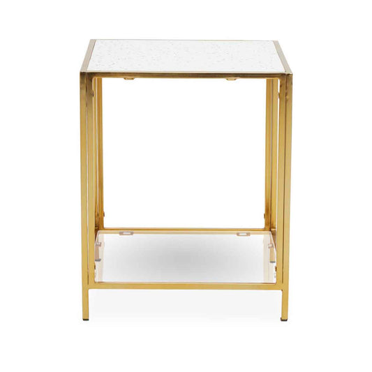 Novi Glass Top And Gold Frame Side Table