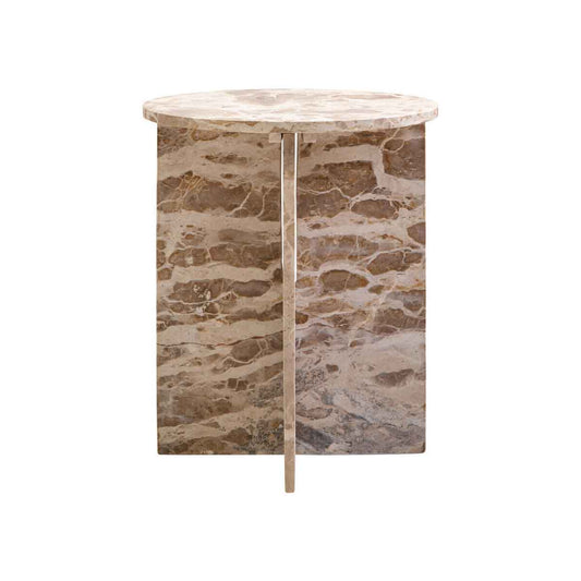 Santino Round Chocolate Marble Side Table