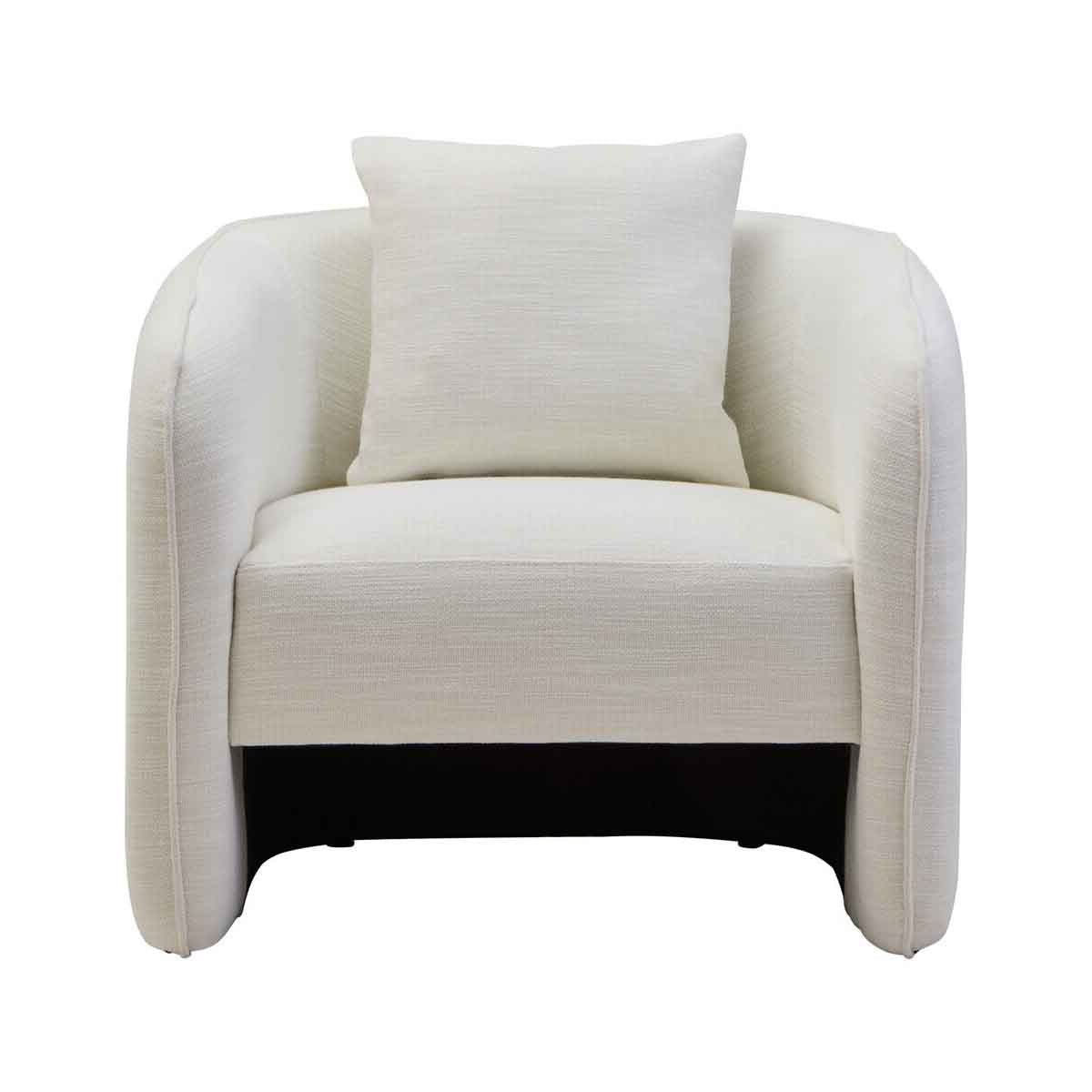 Bilani Cream Linen Effect Curved Chair