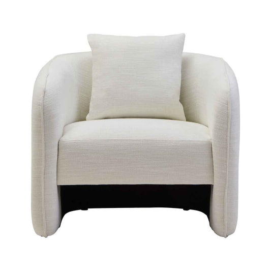 Bilani Cream Linen Effect Curved Chair