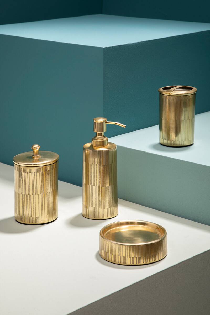 Allegra Line Effect Gold Soap Dish