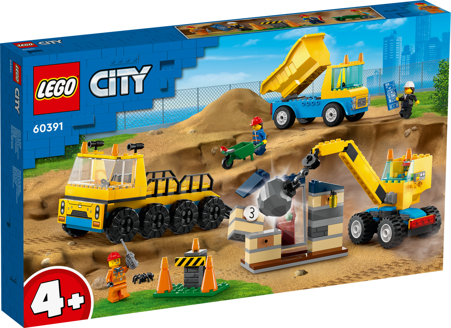 Lego City 60391 Construction Trucks & Wrecking Ball Crane for Ages 4+