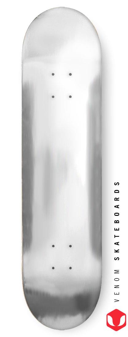 Venom Blank Skateboard Deck - Silver - 8.0"