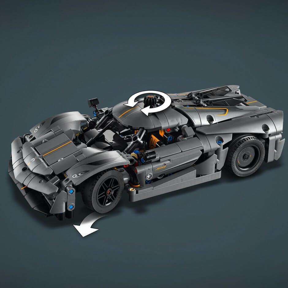 LEGO Technic 42173 Koenigsegg Jesko Absolut Grey Hypercar for Ages 10+