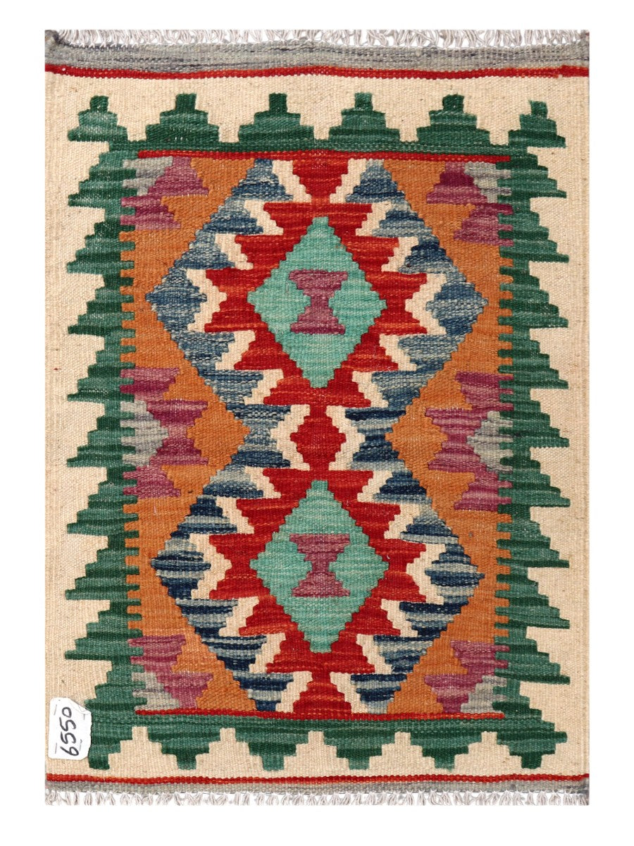 Maimana Afghanistan Kilim Rug - 84 x 59 cm