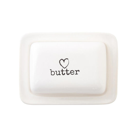 Charm White Dolomite Butter Dish