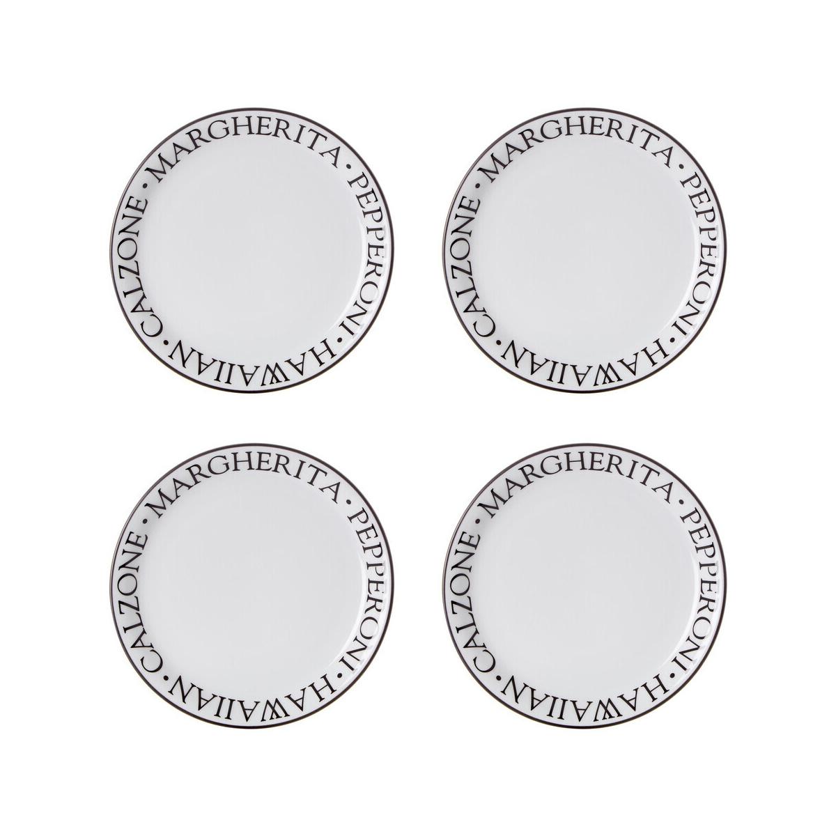 Noir Set Of Four Pizza Plates
