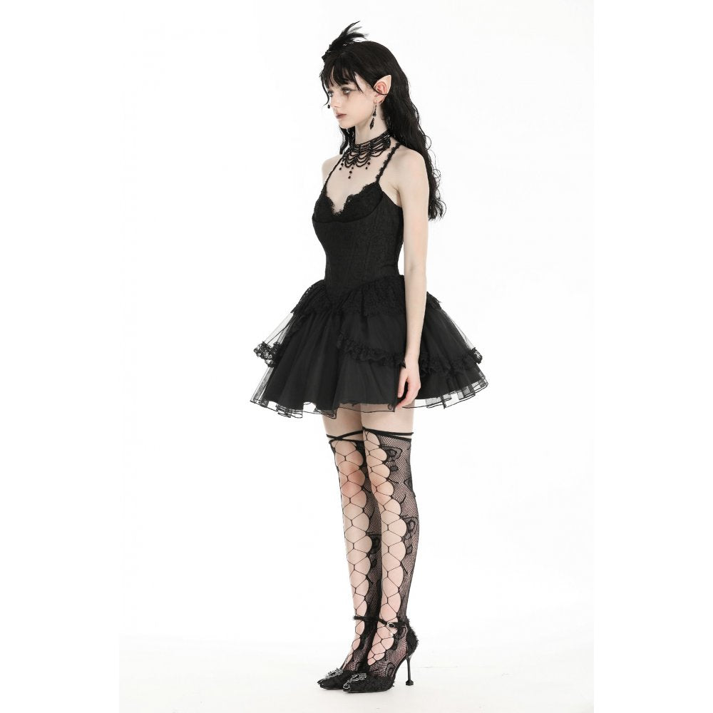 Dark in Love Calantha Tulle and Lace Trim Dress