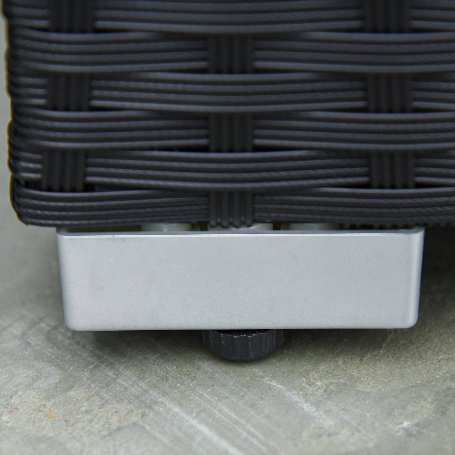 Outsunny 4-Seater Rattan Sofa Set  Garden Outdoor Sectional Sofa Coffee Table Metal Frame With cushion Pillows-Black