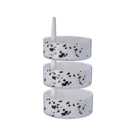 3Pc Speckled Plastic Rotary Storage Set