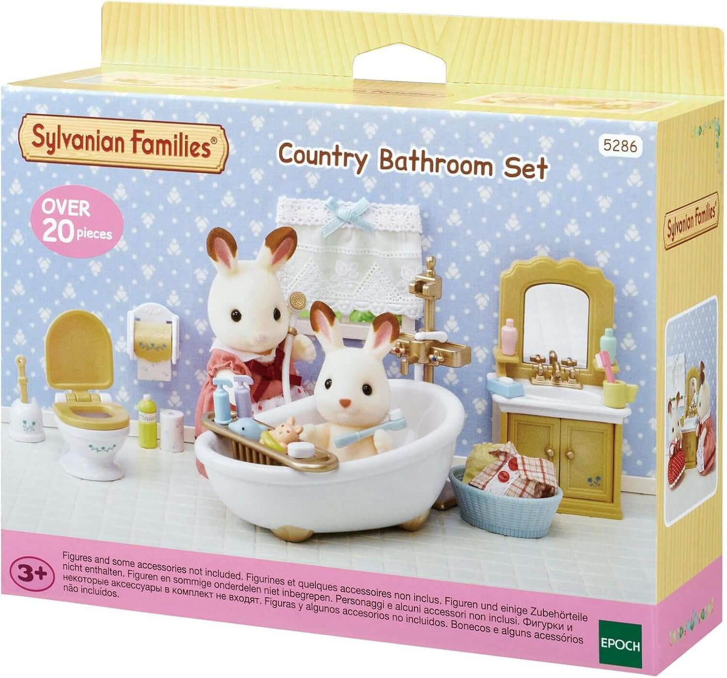 Sylvanian Families Country Bathroom Furniture Playset for Age 3 and Up