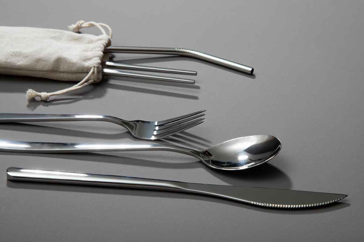 Mimo 6 Piece Silver Travel Cutlery Set with Case