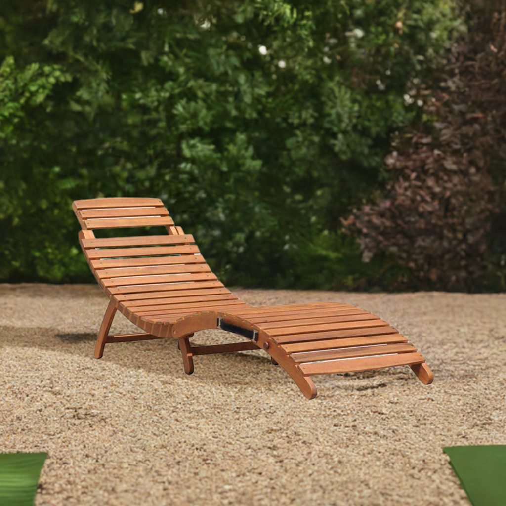 Acacia Wood Garden Lounger Chair by Wensum