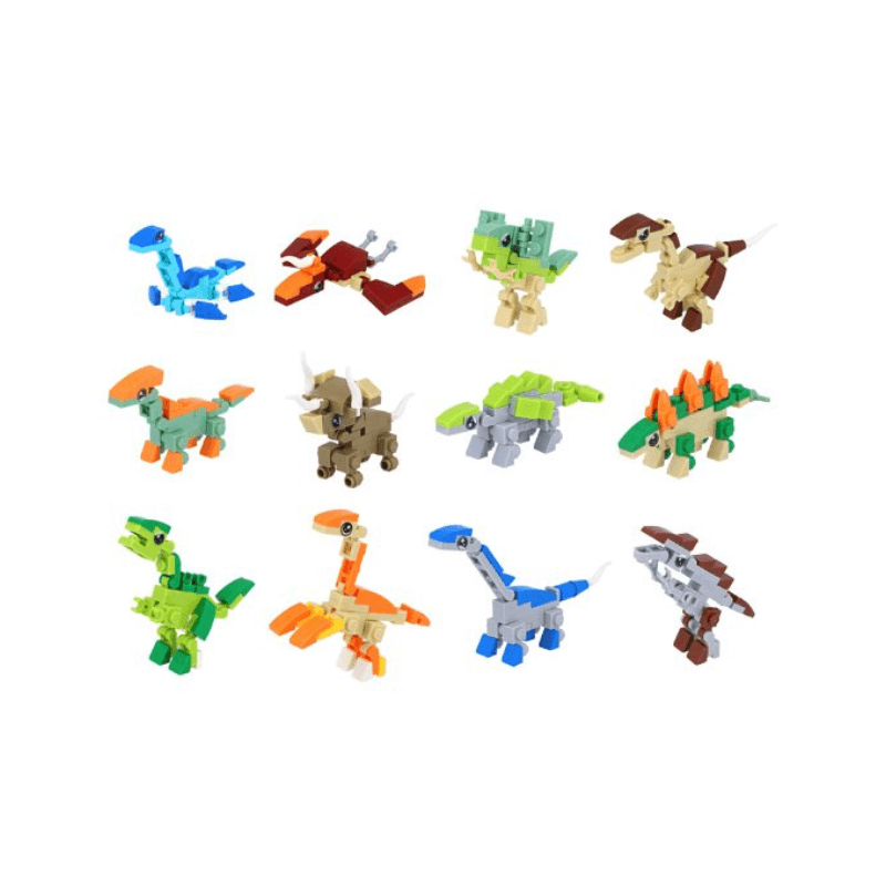 Wholesale Build Your Own Dinosaur Animal Blocks - (CDU of 12)