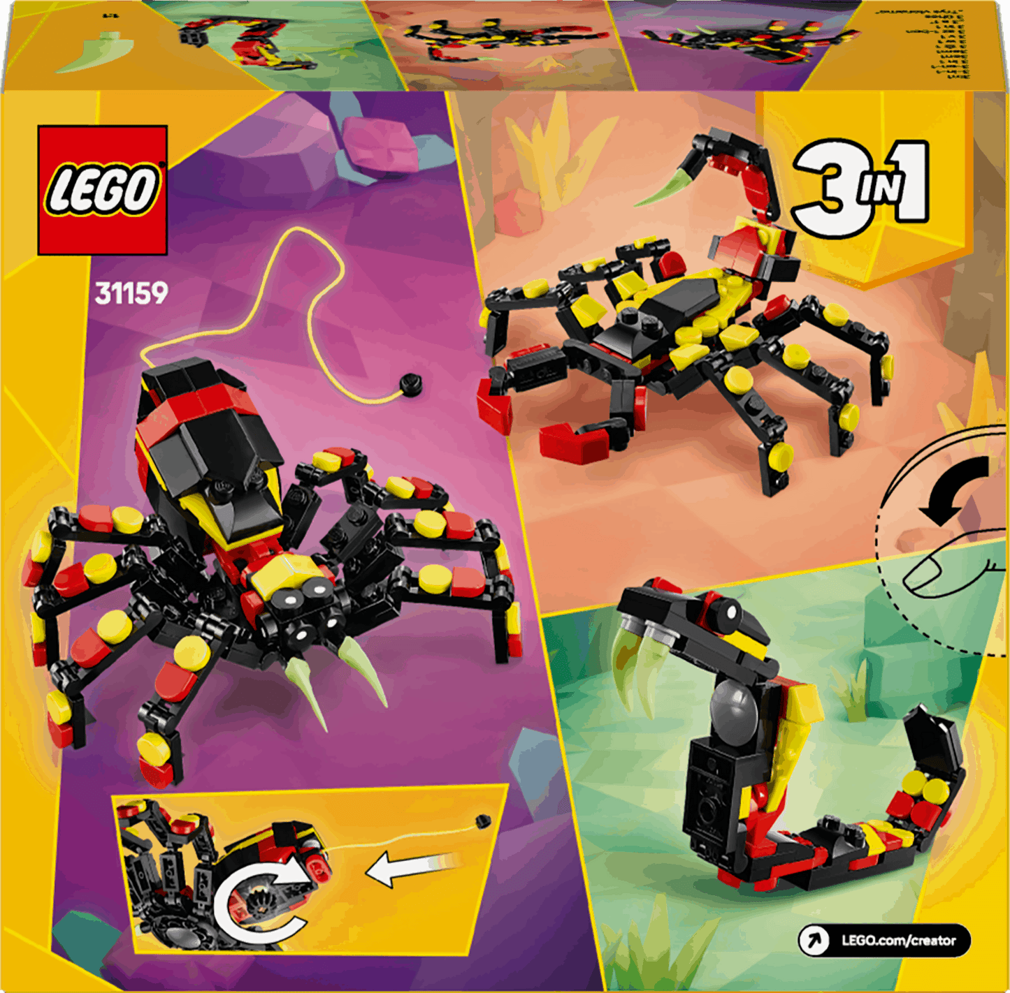 Lego Creator 3 in 1 31159 Wild Animals: Surprising Spider for Ages 7+
