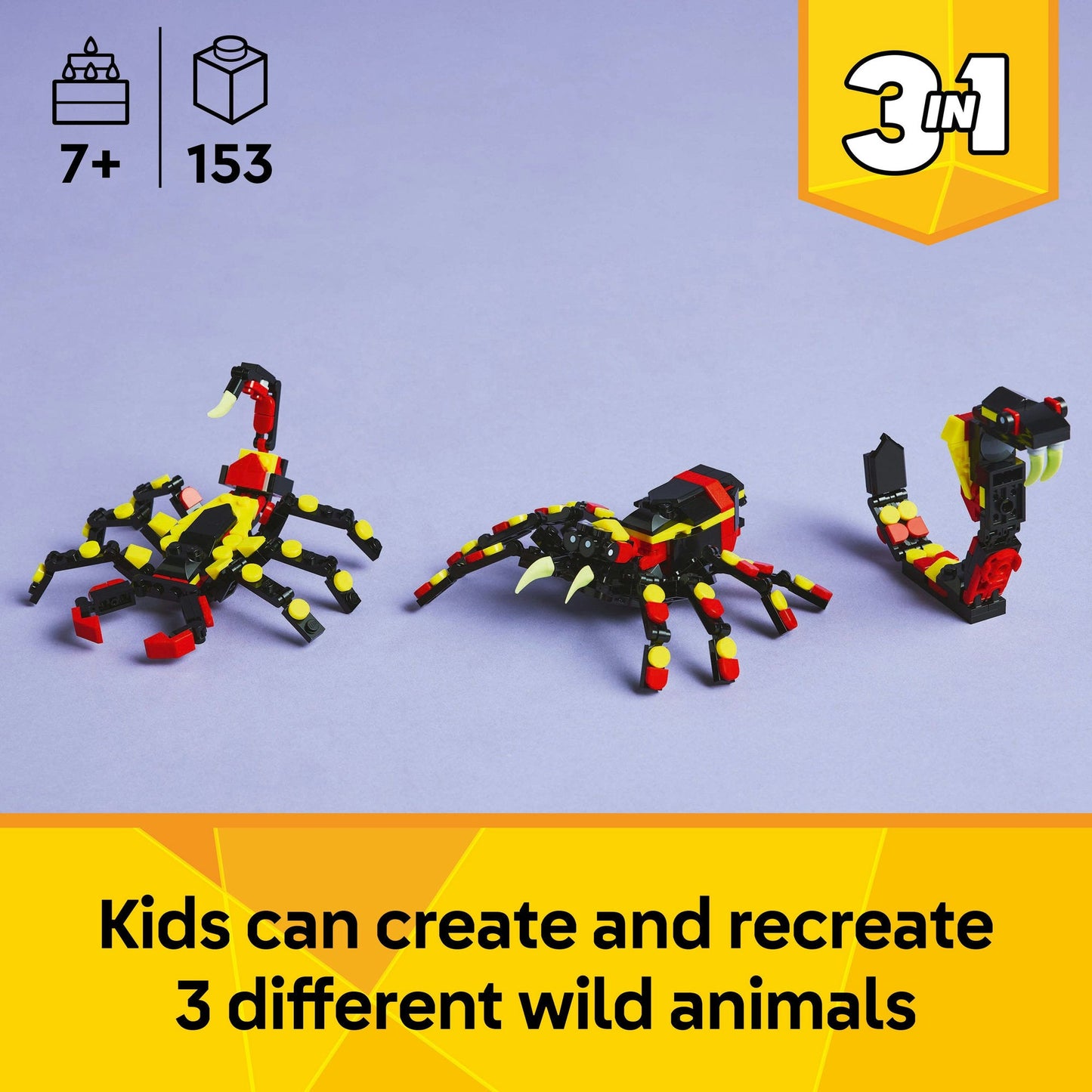Lego Creator 3 in 1 31159 Wild Animals: Surprising Spider for Ages 7+