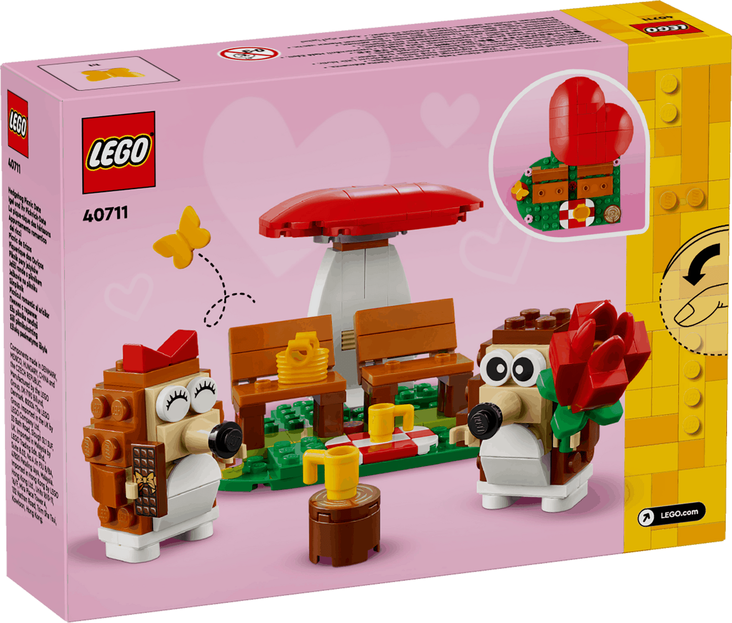 Lego Valentine's Day 40711 Hedgehog Picnic Date Gift for Ages 8 and Up