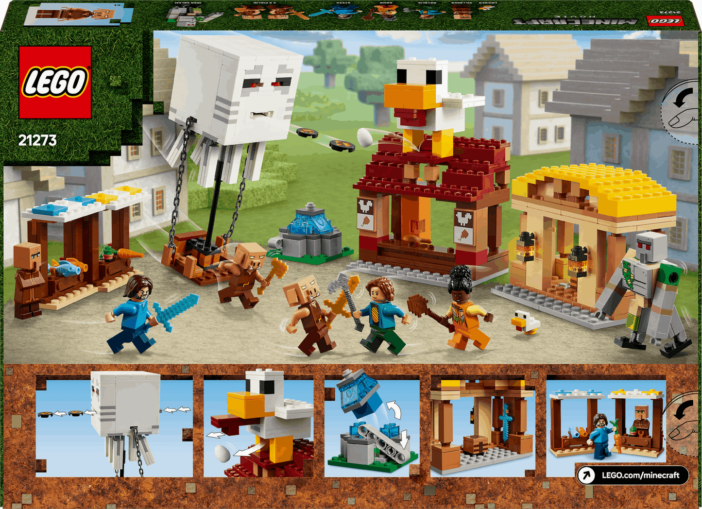 Lego Minecraft Movie 21273 The Ghast Balloon Village Attack Ages 10+