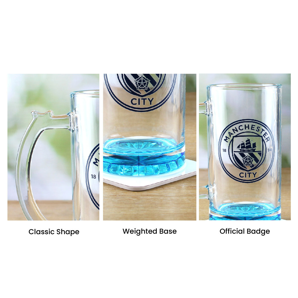 Engraved Official Manchester City 20oz Beer Mug, Gift Boxed
