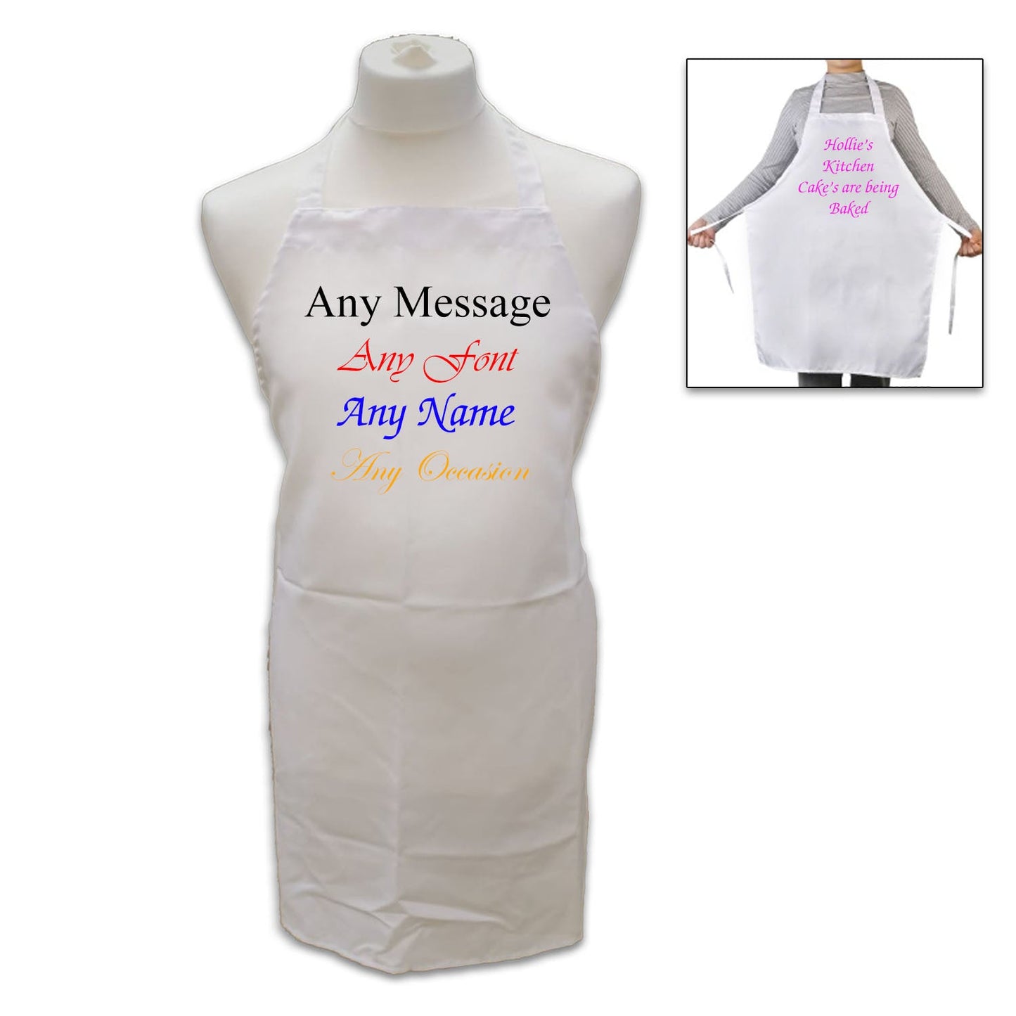 Personalised White Adult Apron