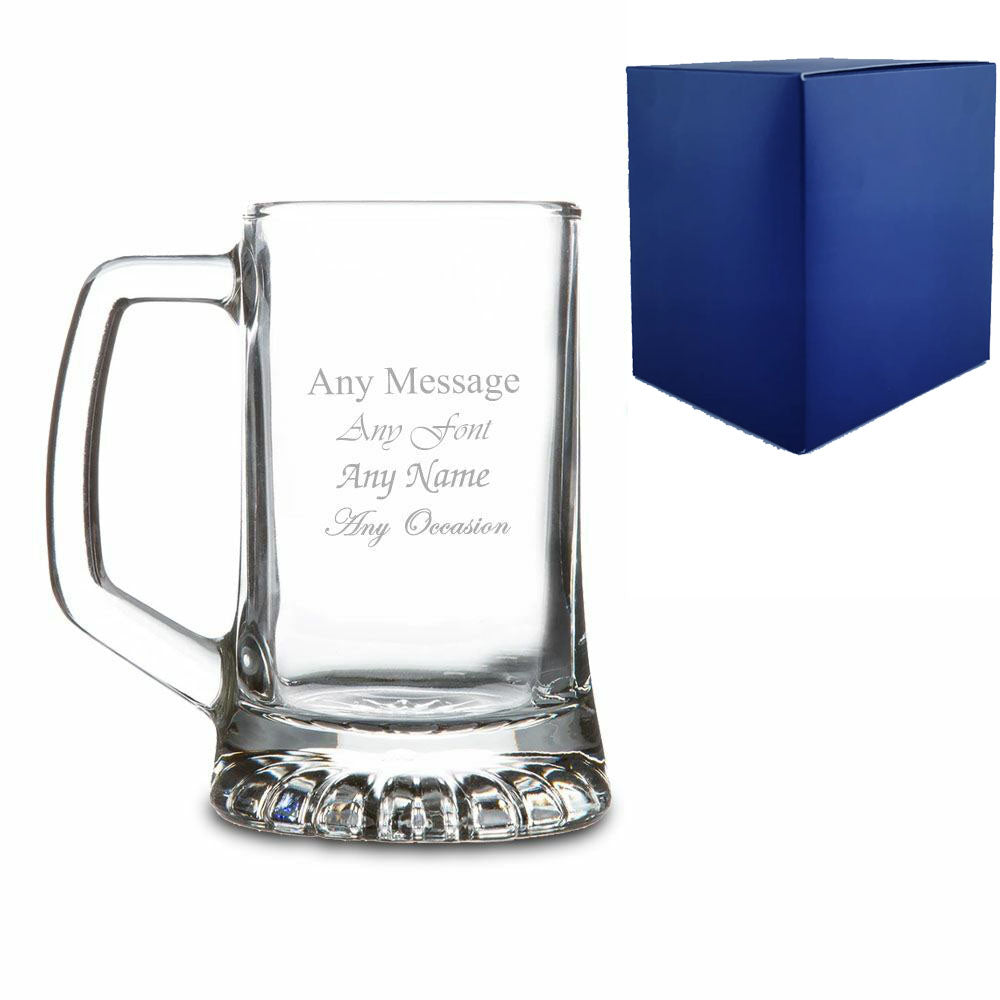 Engraved Beer Tankard, Mug & Pint Glasses with Premium Satin Lined Gift Box