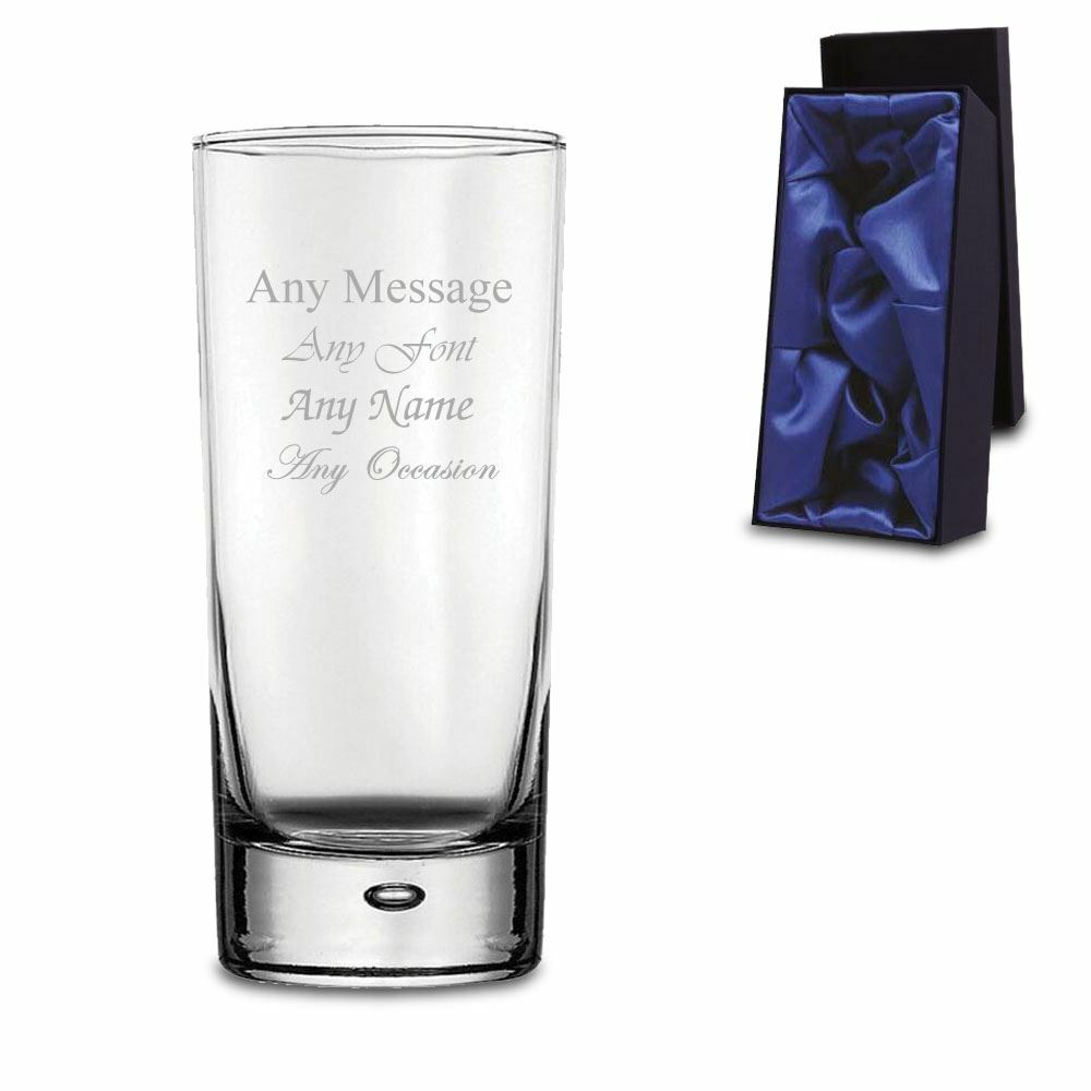 Engraved Premium Gin Balloon, Hiball and Cocktail Glasses Personalise Any Message