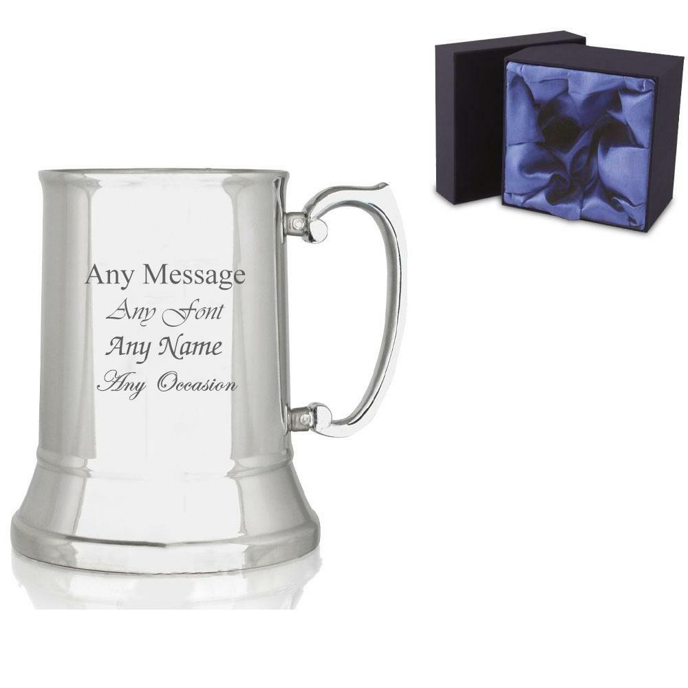 Engraved Beer Tankard, Mug & Pint Glasses with Premium Satin Lined Gift Box