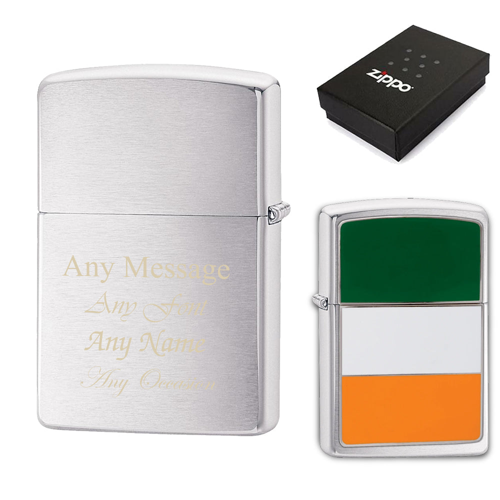 Engraved Ireland Flag Official Zippo Windproof Lighter