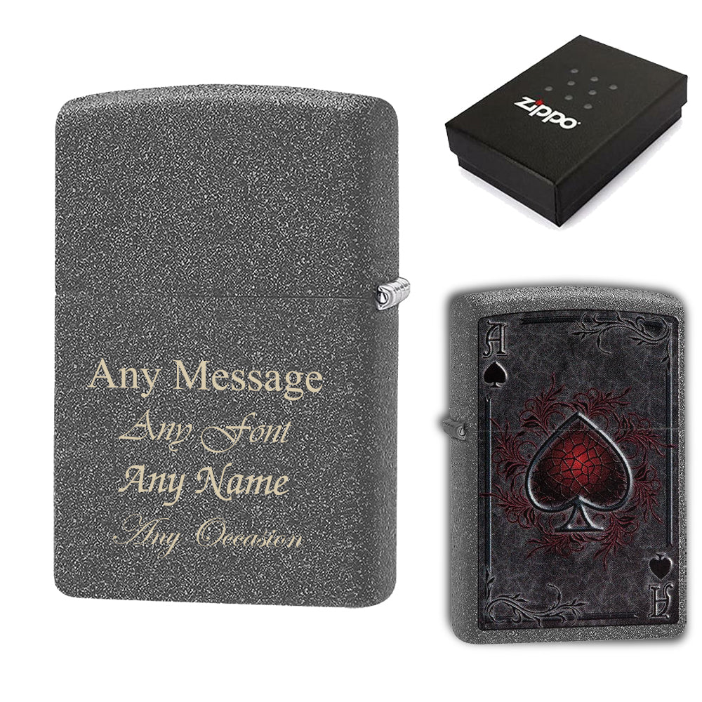 Engraved Gothic Ace of Spades Official Zippo Windproof Lighter