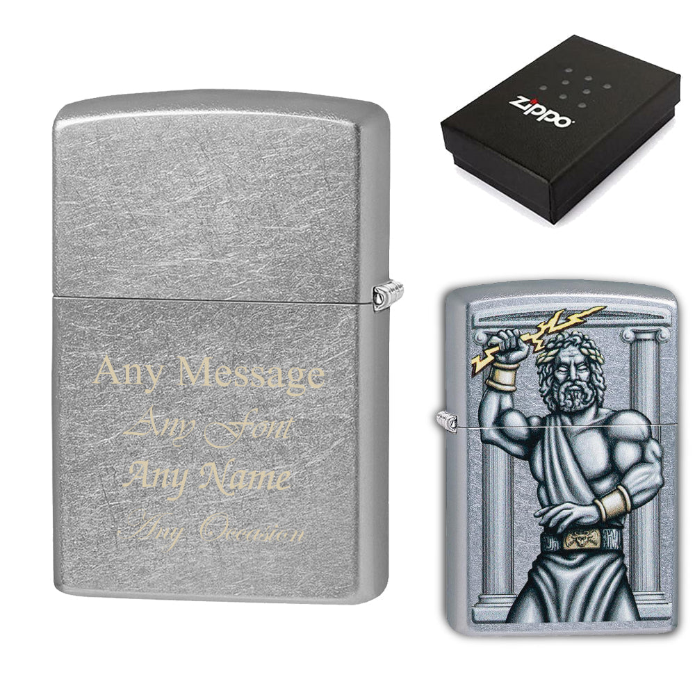 Engraved Zeus Official Zippo Windproof Lighter