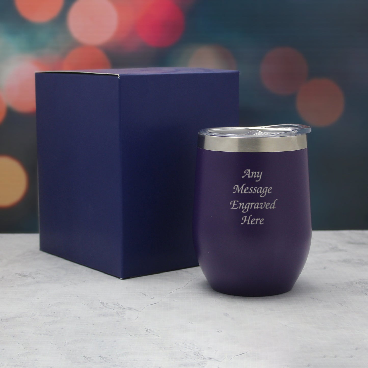 Engraved Purple Insulated Travel Cup