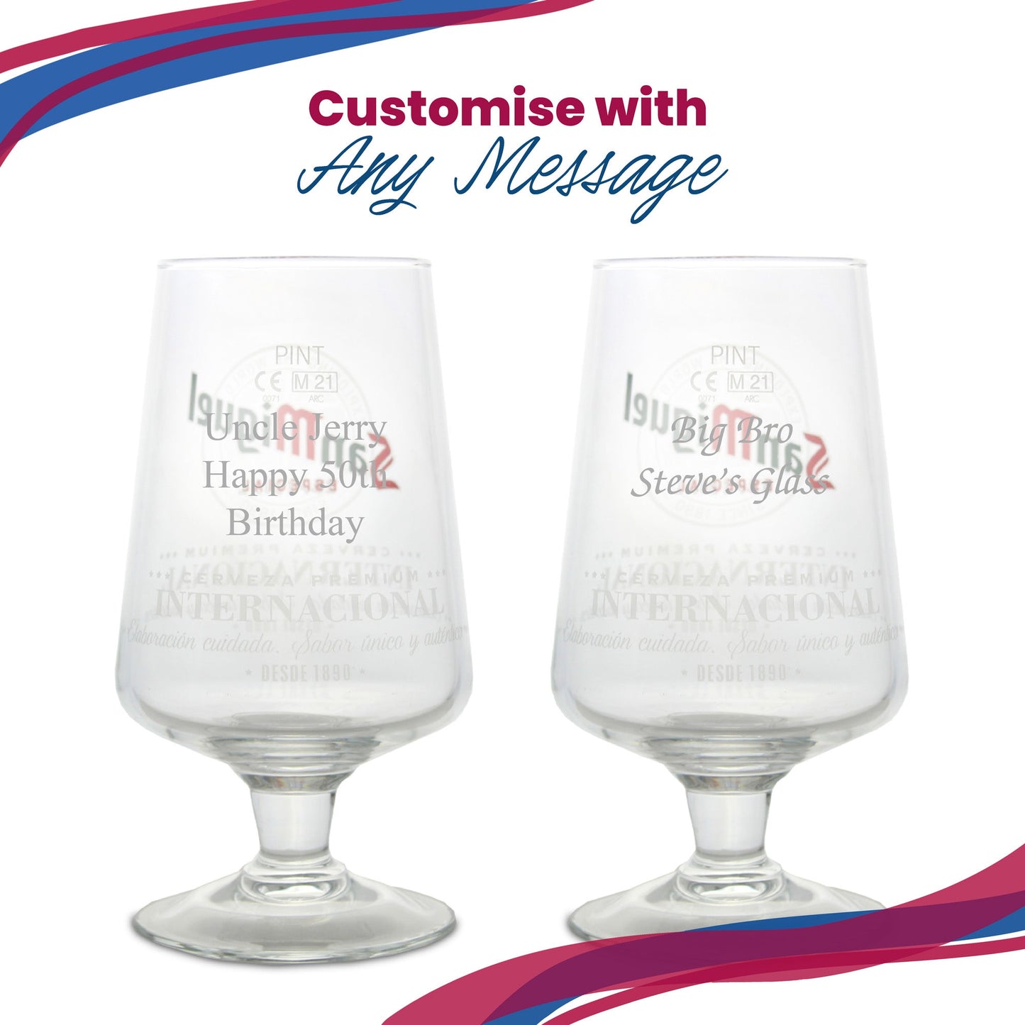 Engraved San Miguel Pint Glass