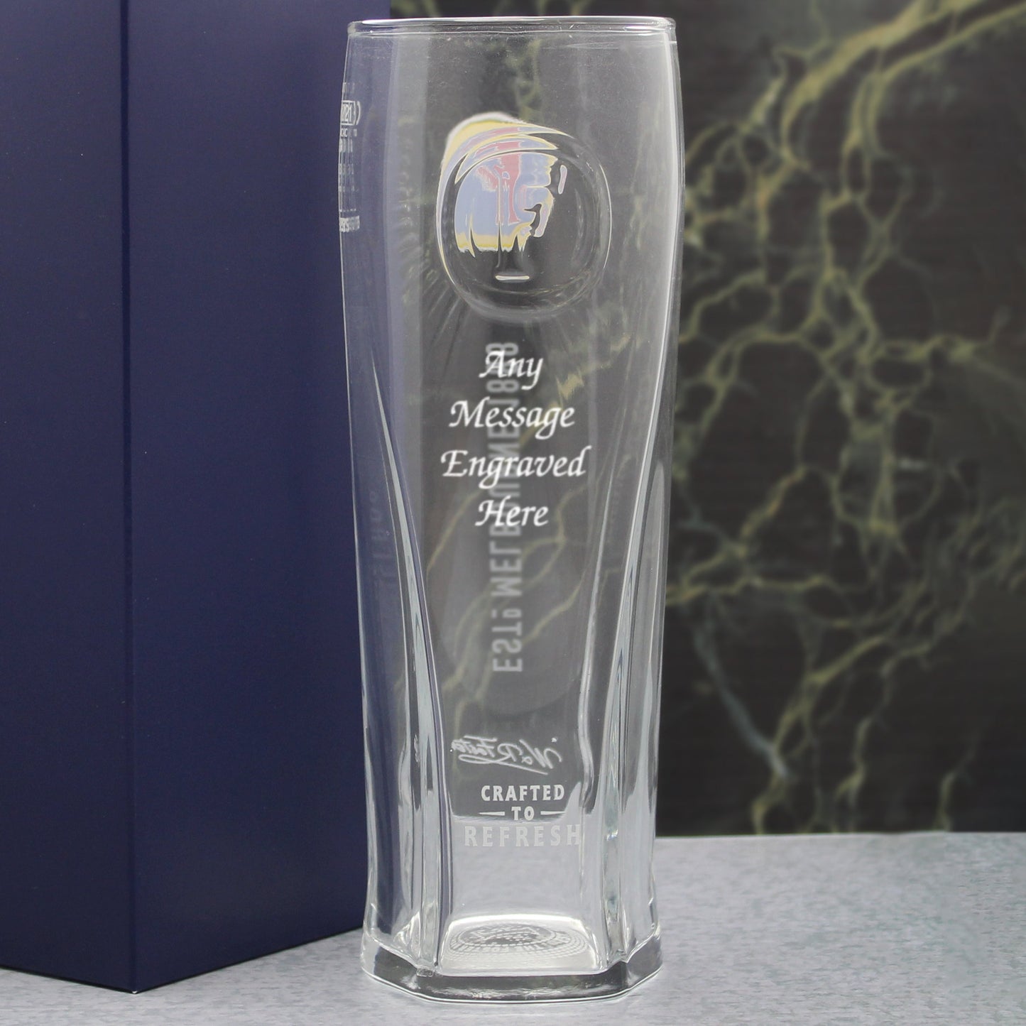 Engraved Fosters Pint Glass