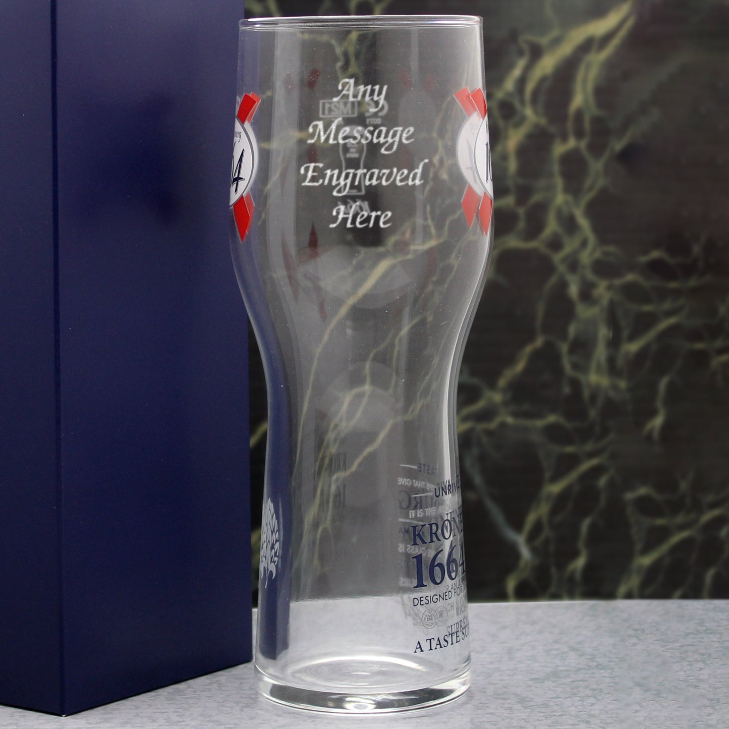 Engraved Kronenbourg Pint Glass