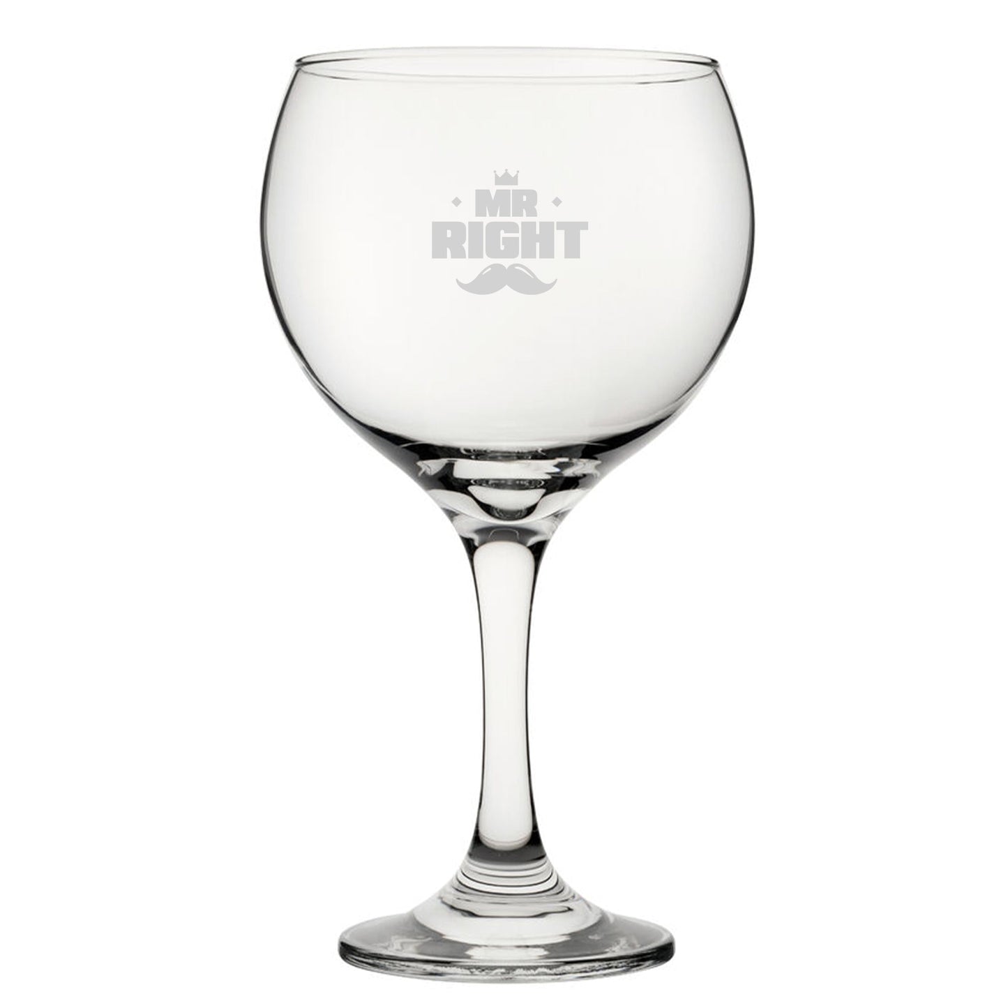 Mr Right - Engraved Novelty Gin Balloon Right Cocktail Glass