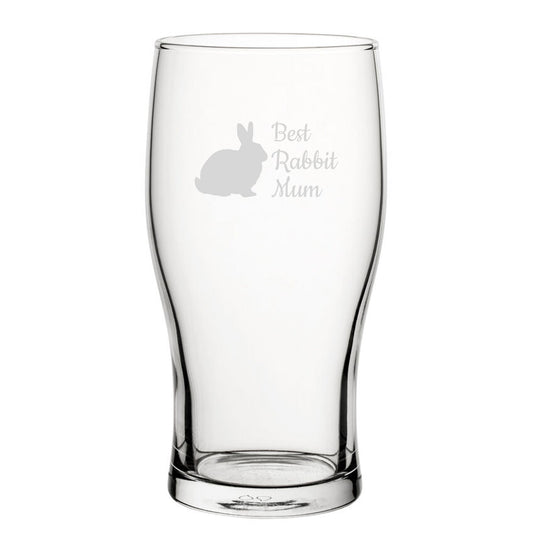 Engraved Novelty Tulip Pint Beer Glass For Rabbit Lovers Rabbit Mum Dad Gifts