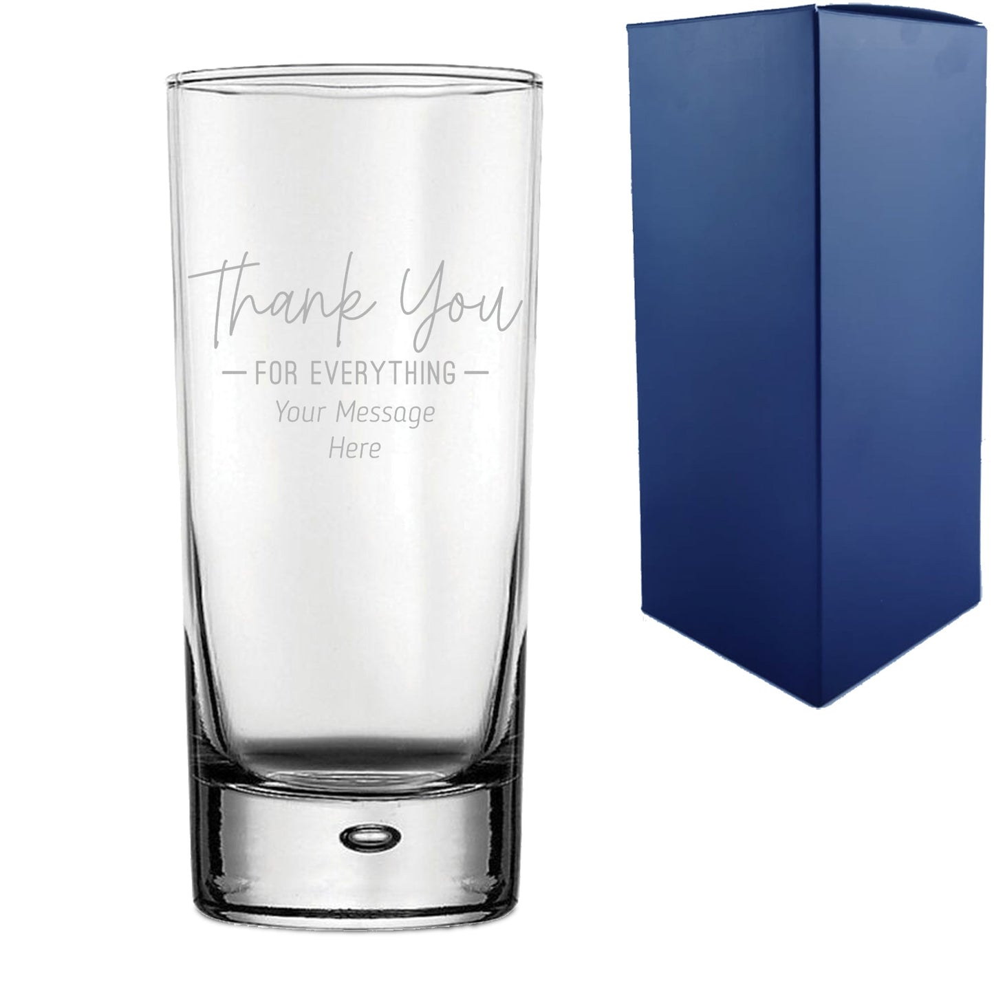 Engraved Hiball Glass with Thank You for Everything Design