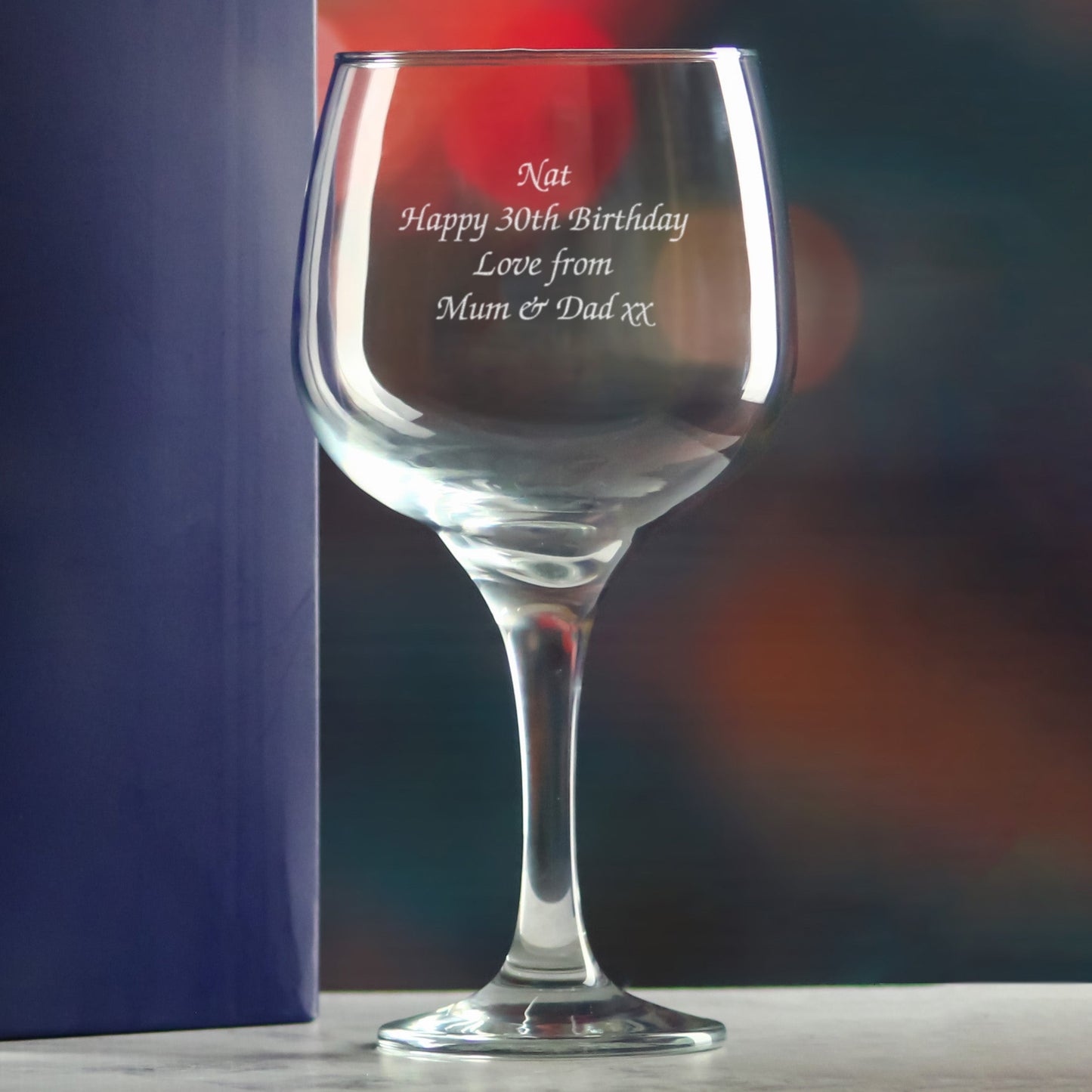 Engraved Premium Gin Balloon, Hiball and Cocktail Glasses Personalise Any Message