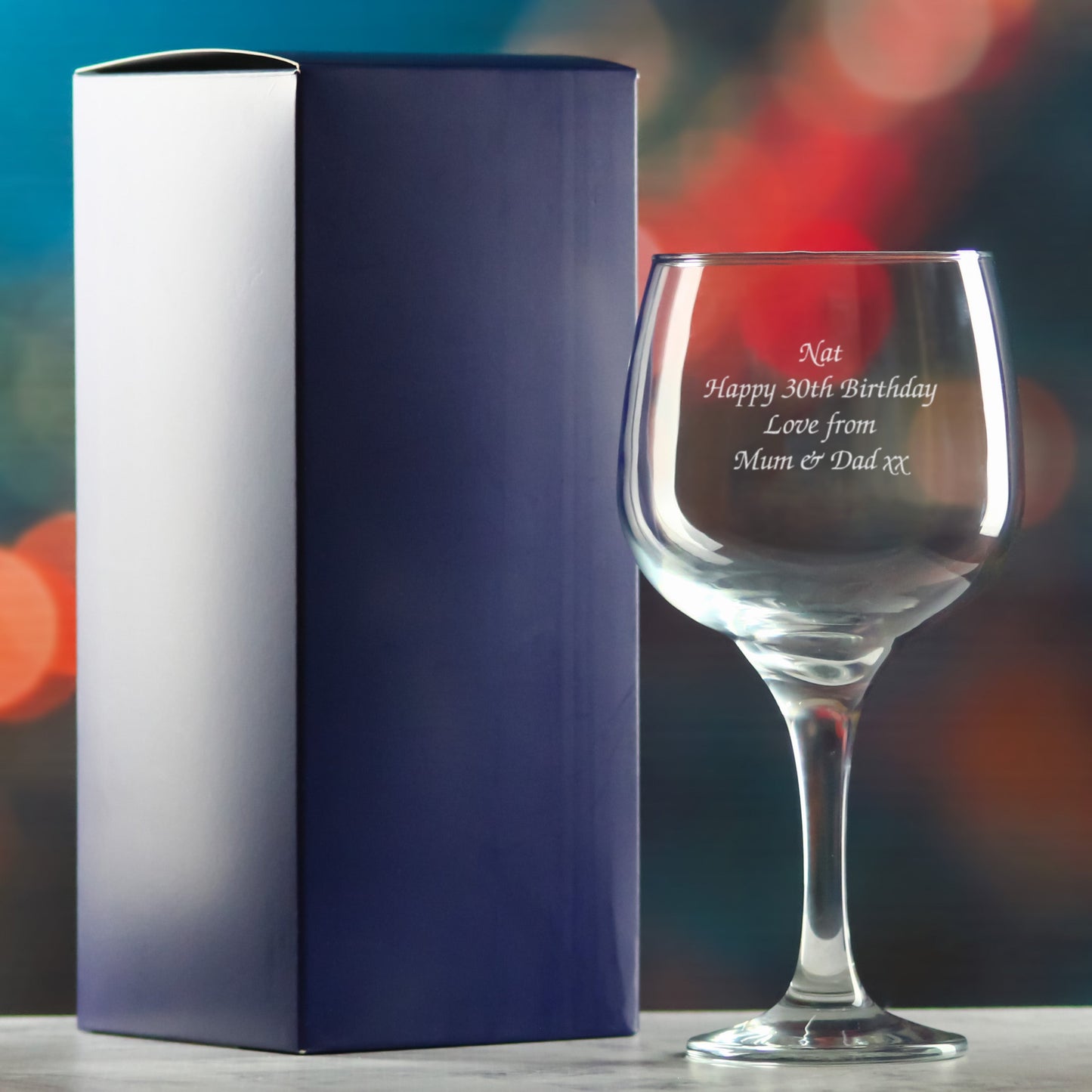 Engraved Premium Gin Balloon, Hiball and Cocktail Glasses Personalise Any Message