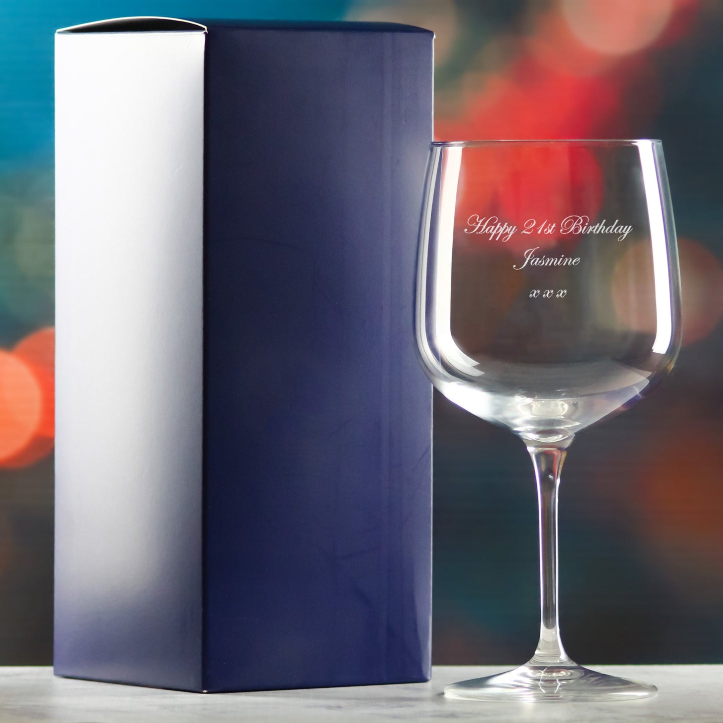 Engraved Premium Gin Balloon, Hiball and Cocktail Glasses Personalise Any Message