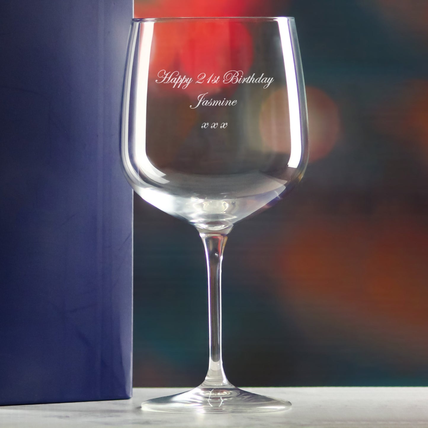 Engraved Premium Gin Balloon, Hiball and Cocktail Glasses Personalise Any Message