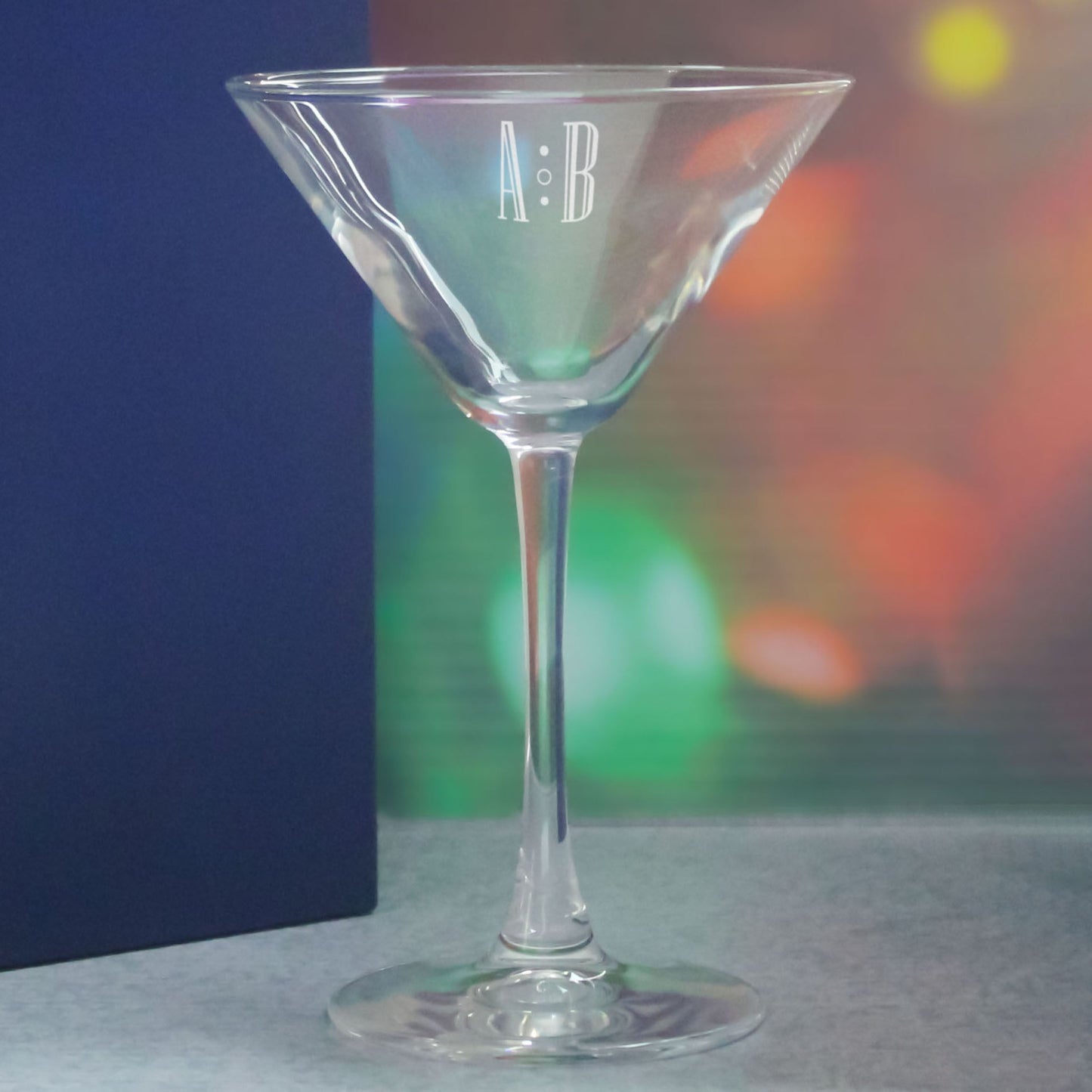 Engraved Enoteca Martini Cocktail Glass with Initials Design, Personalise with Any Name